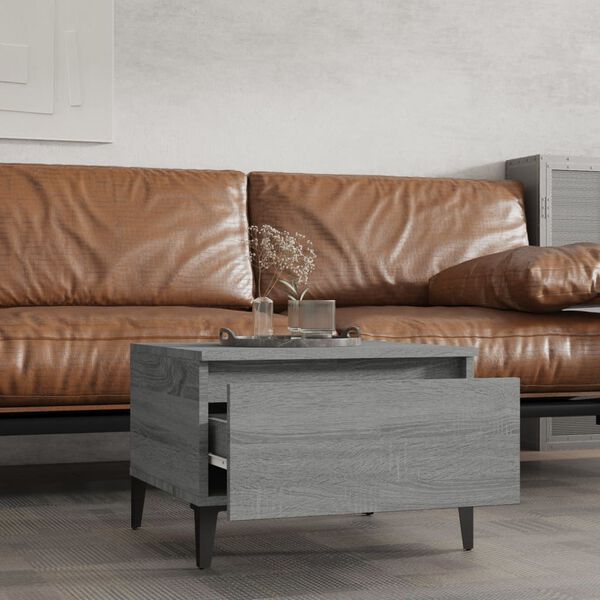 vidaXL Bočn&eacute; stol&iacute;ky 2 ks siv&eacute; sonoma 50x46x35 spracovan&eacute; drevo