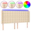 vidaXL Čelo postele s LED kr&eacute;mov&eacute; 203x16x118/128 cm l&aacute;tka