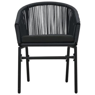 vidaXL Záhradné stoličky 2 ks, čierne, PE ratan