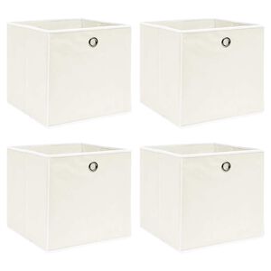 vidaXL &Uacute;ložn&eacute; boxy 4 ks, biele 32x32x32 cm, l&aacute;tka