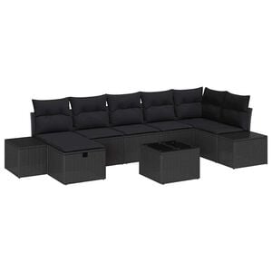 vidaXL Sada pohoviek s vank&uacute;&scaron;om 8 pcs polyratan