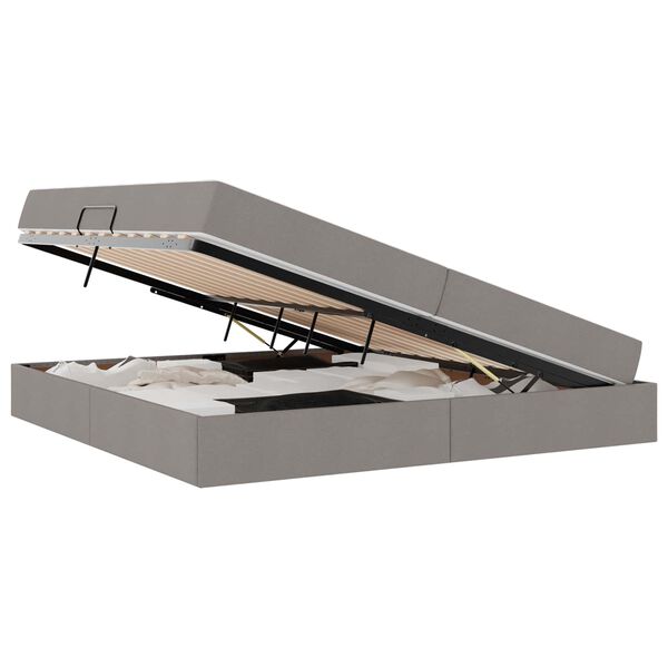vidaXL Postel s &uacute;ložn&yacute;m prostorem a matrac&iacute; Sivohned&aacute; 200 x 200 cm