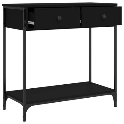 vidaXL Konzolový stolík čierny 75x34,5x75 cm kompozitné drevo