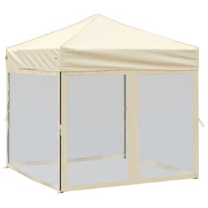 vidaXL Skladac&iacute; p&aacute;rty stan s bočnicami kr&eacute;mov&yacute; 2x2 m