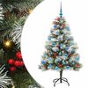 vidaXL Umel&yacute; vianočn&yacute; stromček Zelen&aacute; a biela 150 cm PVC, kov a plast