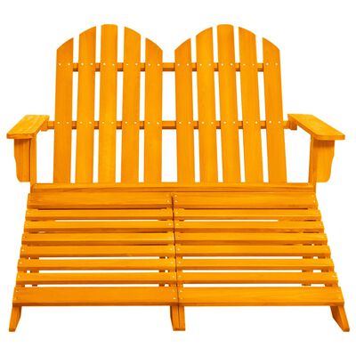 vidaXL 2-miestna záhradná stolička a taburetka Adirondack jedľový masív oranžová
