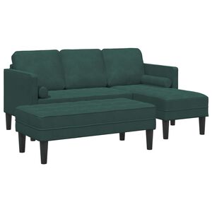 vidaXL Sada pohoviek 2 ks Tmavozelen&aacute; Polyester