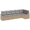 vidaXL S&uacute;prava z&aacute;hradn&yacute;ch pohoviek 6 pcs Beige a svetlo &scaron;ed&aacute; polyratan
