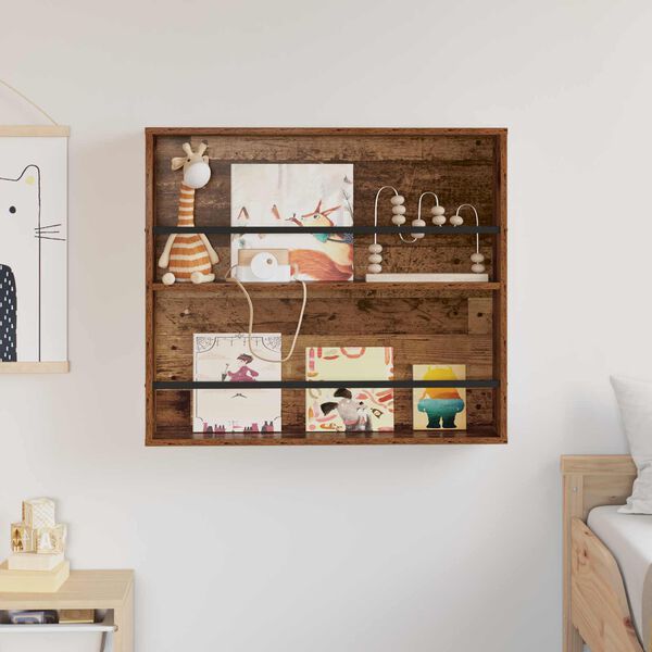 vidaXL Reg&aacute;l na časopisy Star&eacute; drevo 80 x 12 x 70 cm Kompozitn&eacute; drevo