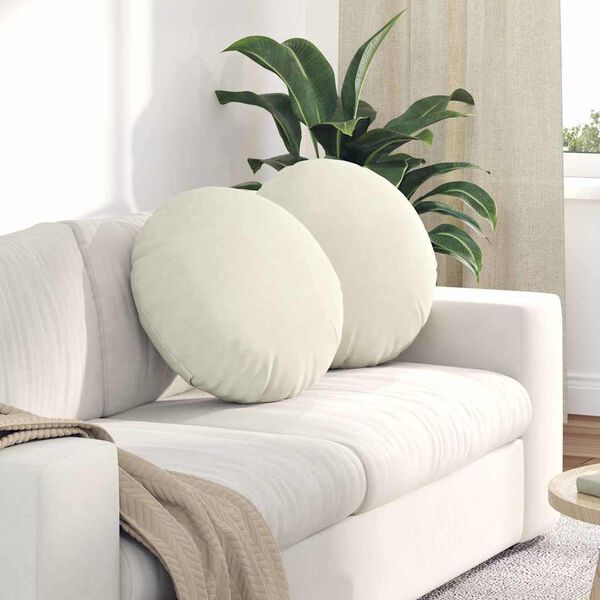 vidaXL Vank&uacute;&scaron;e na sedenie 2 pcs Kr&eacute;mov&aacute; &Oslash;50 x 19 cm Zamat