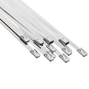 vidaXL Viazac&iacute; p&aacute;s na k&aacute;ble 12 ks 4,6 x 250 mm Strieborn&aacute;