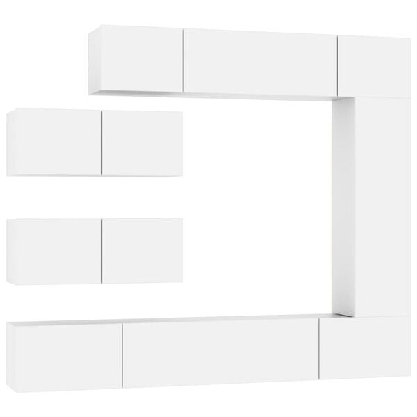 vidaXL 7-dielna s&uacute;prava TV skriniek biela spracovan&eacute; drevo