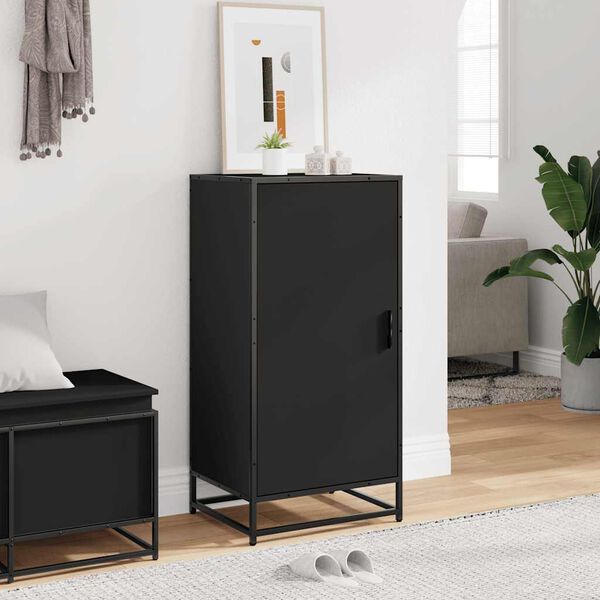 vidaXL Regál na topánky čierna 48x38x97,5 cm spracované drevo