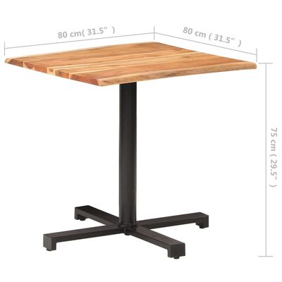 vidaXL Bistro stolík s nepravidelnými hranami 80x80x75 cm akáciový masív