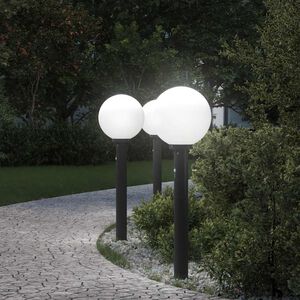 vidaXL Stĺpikov&eacute; svetl&aacute; so senzorom 3 ks 80 cm čierne IP44