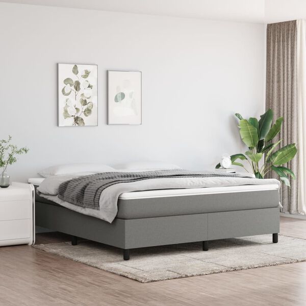 vidaXL Boxspring posteľ s matracom tmavosivá 160x200 cm látka