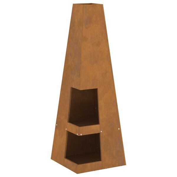 vidaXL Ohnisko Hnedá 35 x 35 x 100 cm Oceľ