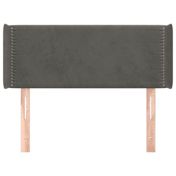 vidaXL Čelo postele so z&aacute;hybmi tmavosiv&yacute; 93x16x78/88 cm zamat