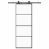vidaXL Posuvn&eacute; dvere s kovan&iacute;m čierne 76x205 cm ESG sklo