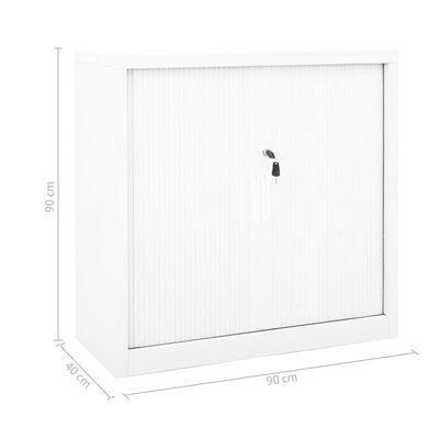 vidaXL Skriňa s posuvnými dverami biela 90x40x90 cm oceľ