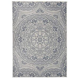 vidaXL Vonkaj&scaron;&iacute; koberec s ploch&yacute;m tkan&iacute;m 200x280 cm modr&yacute; vzorovan&yacute;