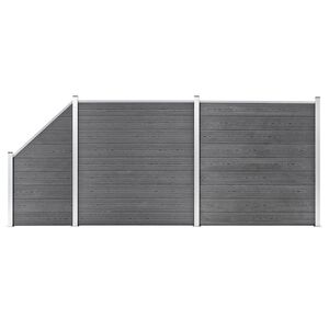 vidaXL WPC plotov&aacute; sada 2 &scaron;tvorcov&eacute; + 1 zo&scaron;ikmen&yacute; diel siv&yacute; 446x186 cm