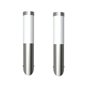 vidaXL Vonkaj&scaron;ie n&aacute;stenn&eacute; svetl&aacute; 2 ks, nehrdzavej&uacute;ca oceľ