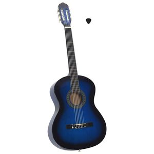 vidaXL Klasick&aacute; gitara pre začiatočn&iacute;kov modr&aacute; 4/4 39" lipov&eacute; drevo