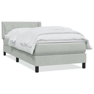 vidaXL Box Spring Posteľ s matracom Svetlosiv&aacute; 90x210 cm Zamat