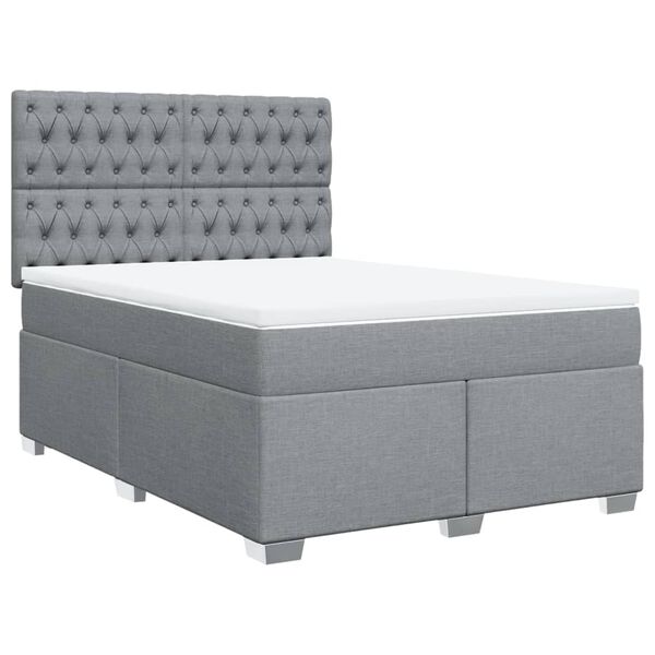 vidaXL Boxspring posteľ s matracom svetlosivá 100x200 cm látka