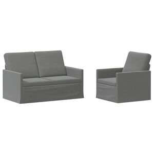 vidaXL Sada pohoviek 2 pcs Tmavosiv&aacute; Zamat