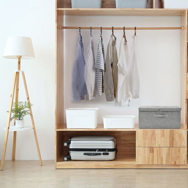 vidaXL Úložný box látkový 50x30x25 cm sivý