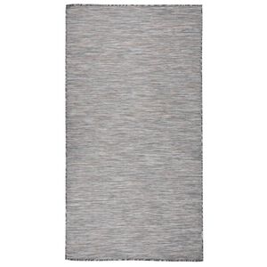 vidaXL Vonkaj&scaron;&iacute; koberec s ploch&yacute;m tkan&iacute;m 80x150 cm hned&yacute; a modr&yacute;