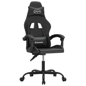 vidaXL Otočn&aacute; hern&aacute; stolička čierna umel&aacute; koža