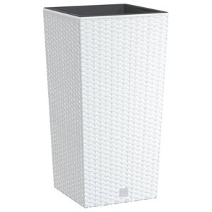 vidaXL Kvetin&aacute;č s vyberateľnou vložkou biely 11 / 26,5 l PP ratan
