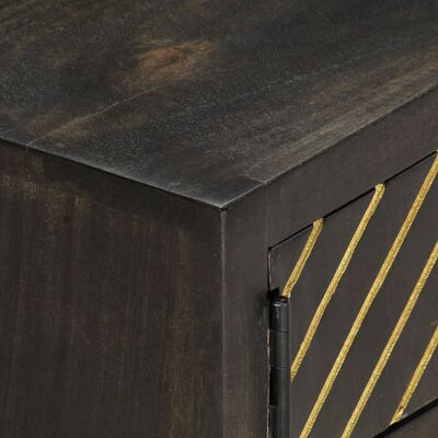 vidaXL Konferenčný stolík čierny a zlatý 90x50x35 cm mangovníkový masív