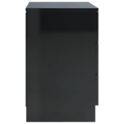 vidaXL Nočný stolík, lesklý čierny 38x35x56 cm, kompozitné drevo