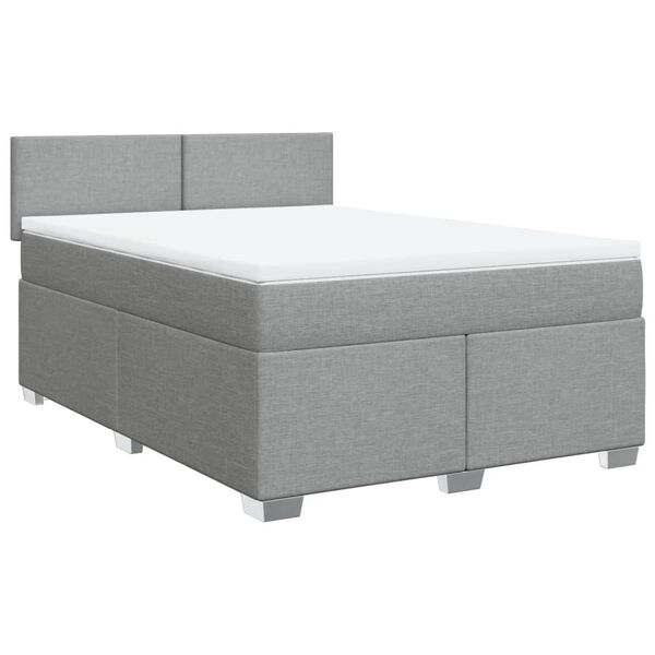 vidaXL Boxspring posteľ s matracom bledosiv&aacute; 140x200 cm l&aacute;tka