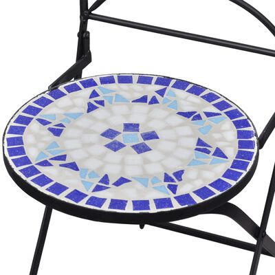 vidaXL 3-dielna mozaiková bistro súprava, keramika, modro biela