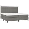 vidaXL Boxspring posteľ s matracom tmavosiv&aacute; 200x200 cm l&aacute;tka