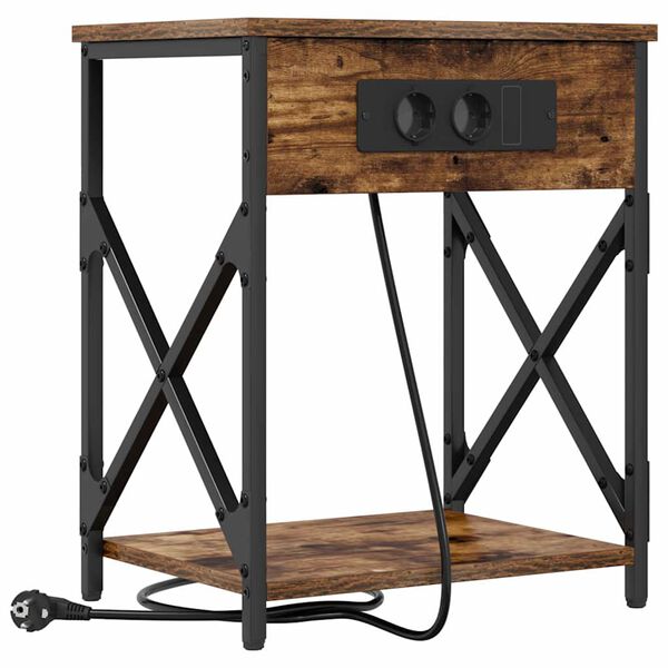 vidaXL Nočn&yacute; stol&iacute;k Dymov&aacute; dub 41 x 31 x 51 cm Kompozitn&eacute; drevo