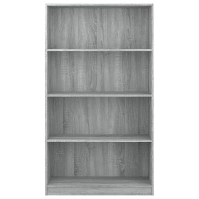 vidaXL 4-poschodová knižnica sivá sonoma 80x24x142 cm spracované drevo