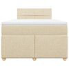 vidaXL Boxspring posteľ s matracom kr&eacute;mov&yacute; 120x200 cm l&aacute;tka