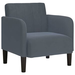 vidaXL Rozkladacia pohovka s podr&uacute;čkami, tmavosiv&aacute;, 54 cm, zamatov&aacute;