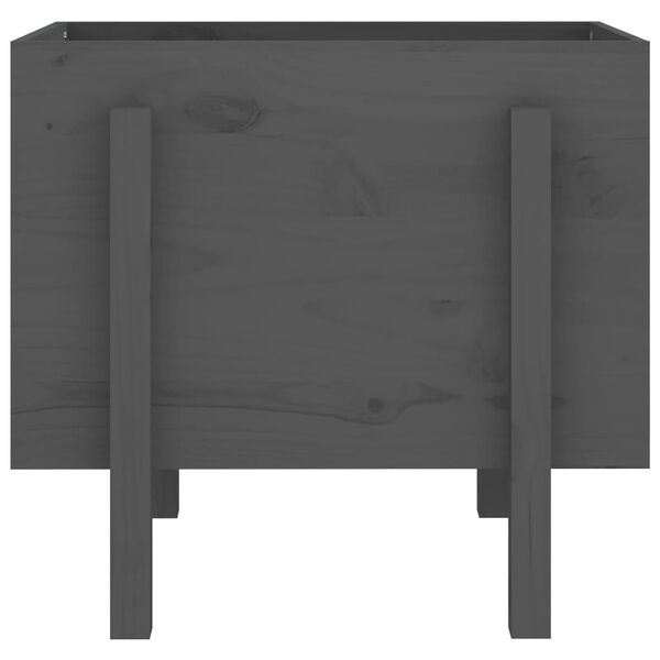 vidaXL Záhradný kvetináč, sivý 62x50x57 cm, borovicový masív