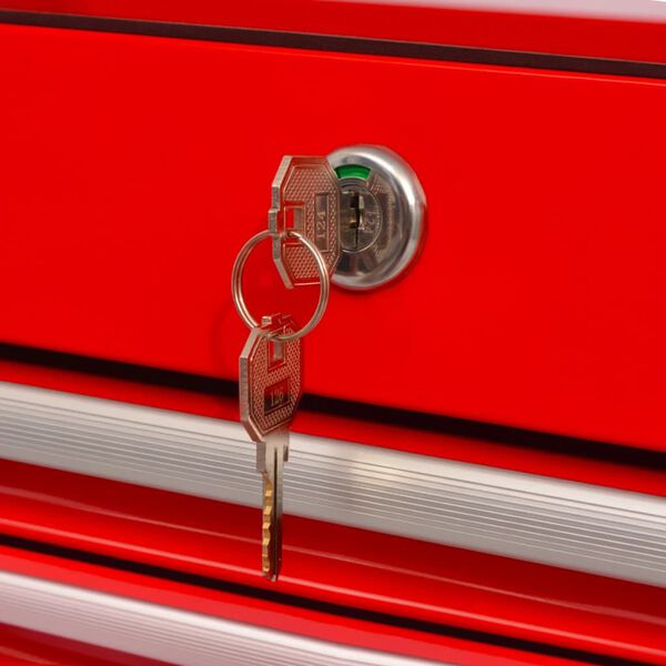 vidaXL Voz&iacute;k na n&aacute;radie so 14 z&aacute;suvkami, veľkosť XXL, oceľov&yacute;, červen&yacute;