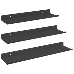 vidaXL Z&aacute;vesn&aacute; polica 3 ks Čierny 40 x 9 x 2,5 cm Oceľ
