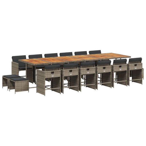 vidaXL 17-dielna z&aacute;hradn&aacute; jed&aacute;lensk&aacute; s&uacute;prava s vank&uacute;&scaron;mi siv&aacute; polyratan