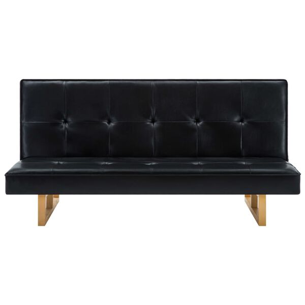 vidaXL Rozkladacia pohovka z umelej kože čierna