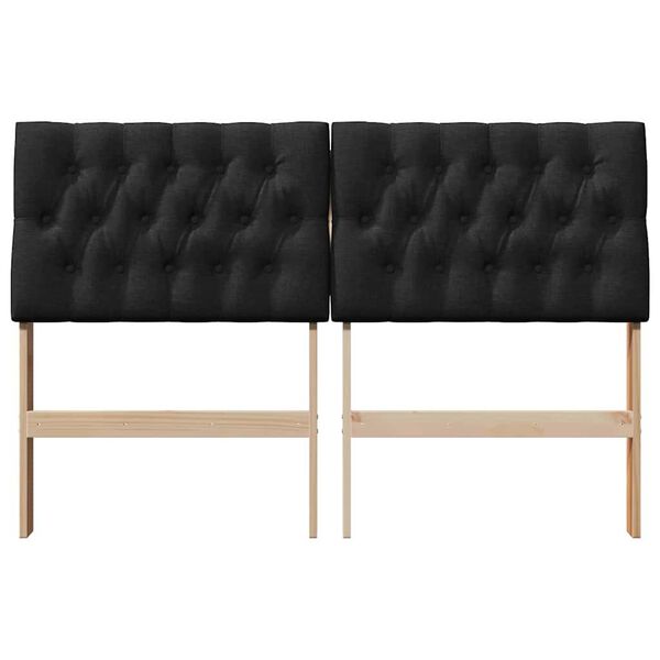 vidaXL Čal&uacute;nen&eacute; čelo postele Čierna 135 cm Mas&iacute;vne borovicov&eacute; drevo